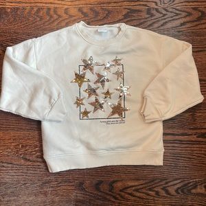 Zara Girls Sweatshirt with Stars, Size 9 (196)
